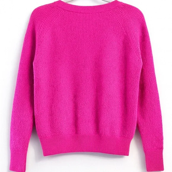 J. Crew Women's Bright Pink Crew Neck Sweater - Picture 3 of 4